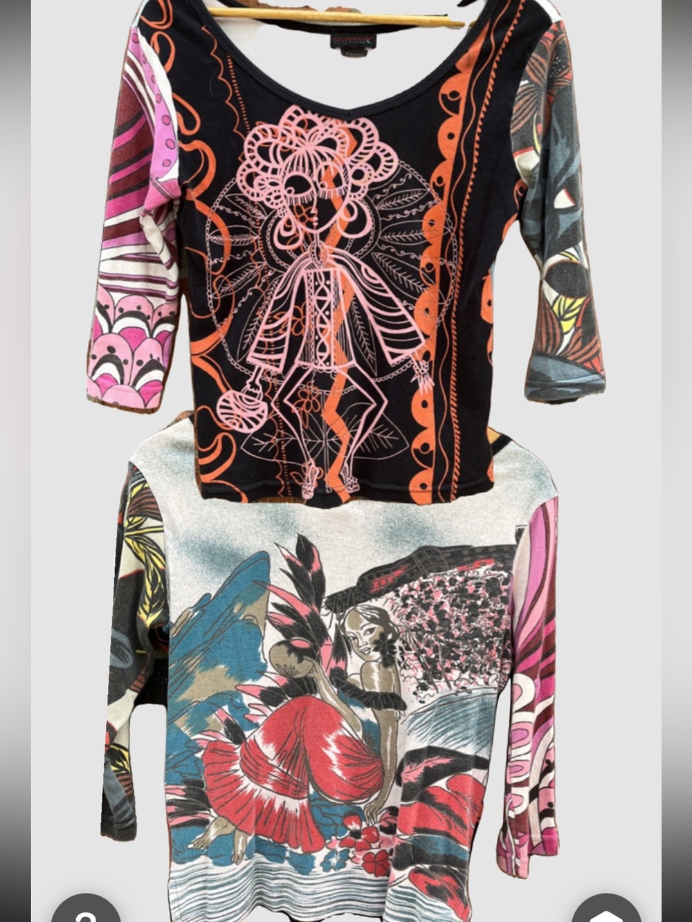 Rare Y2k 90s retro vintage mismatch Custo Barcelona long sleeve blouse collector